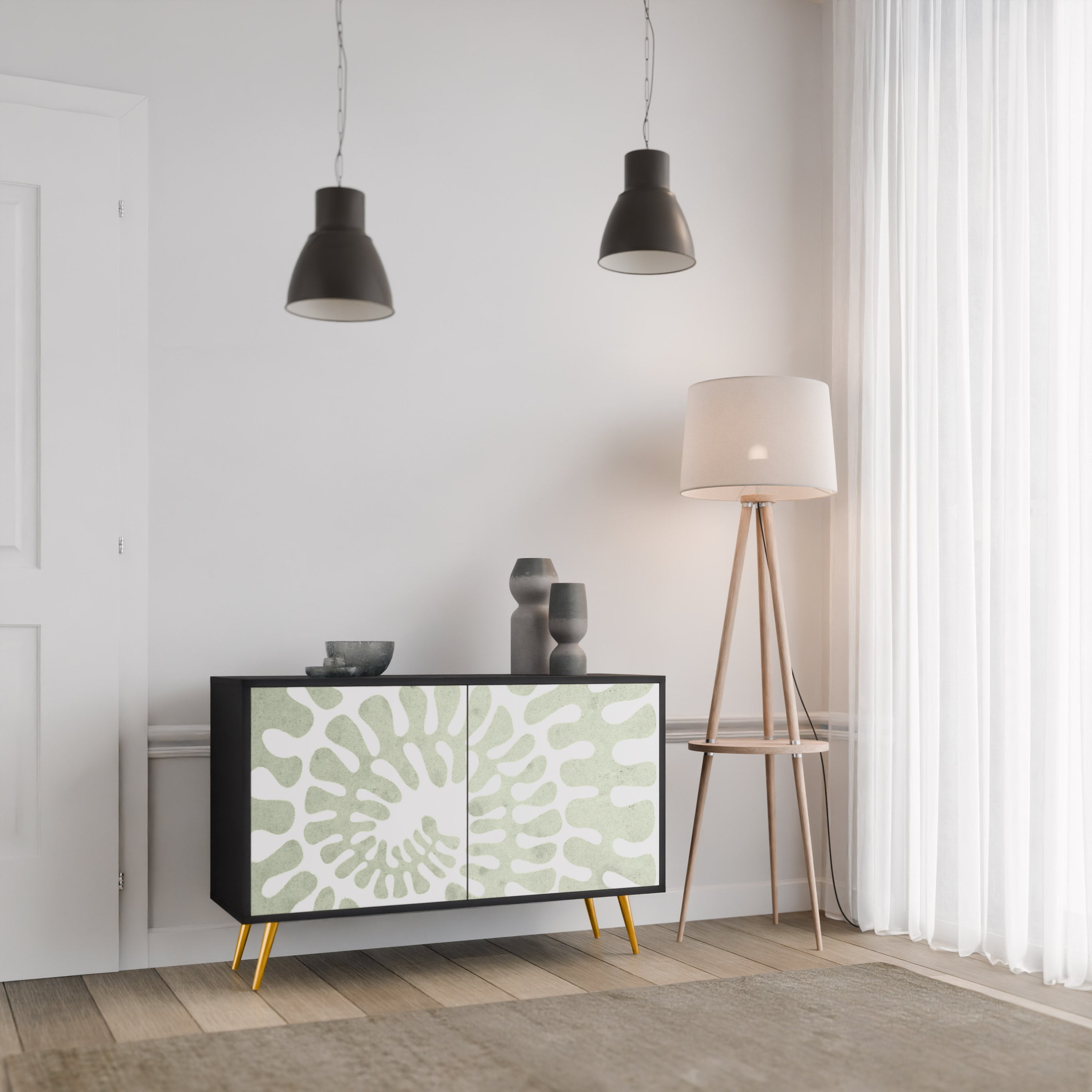HELIX DANCE Sideboard mit 2 Türen in Schwarz