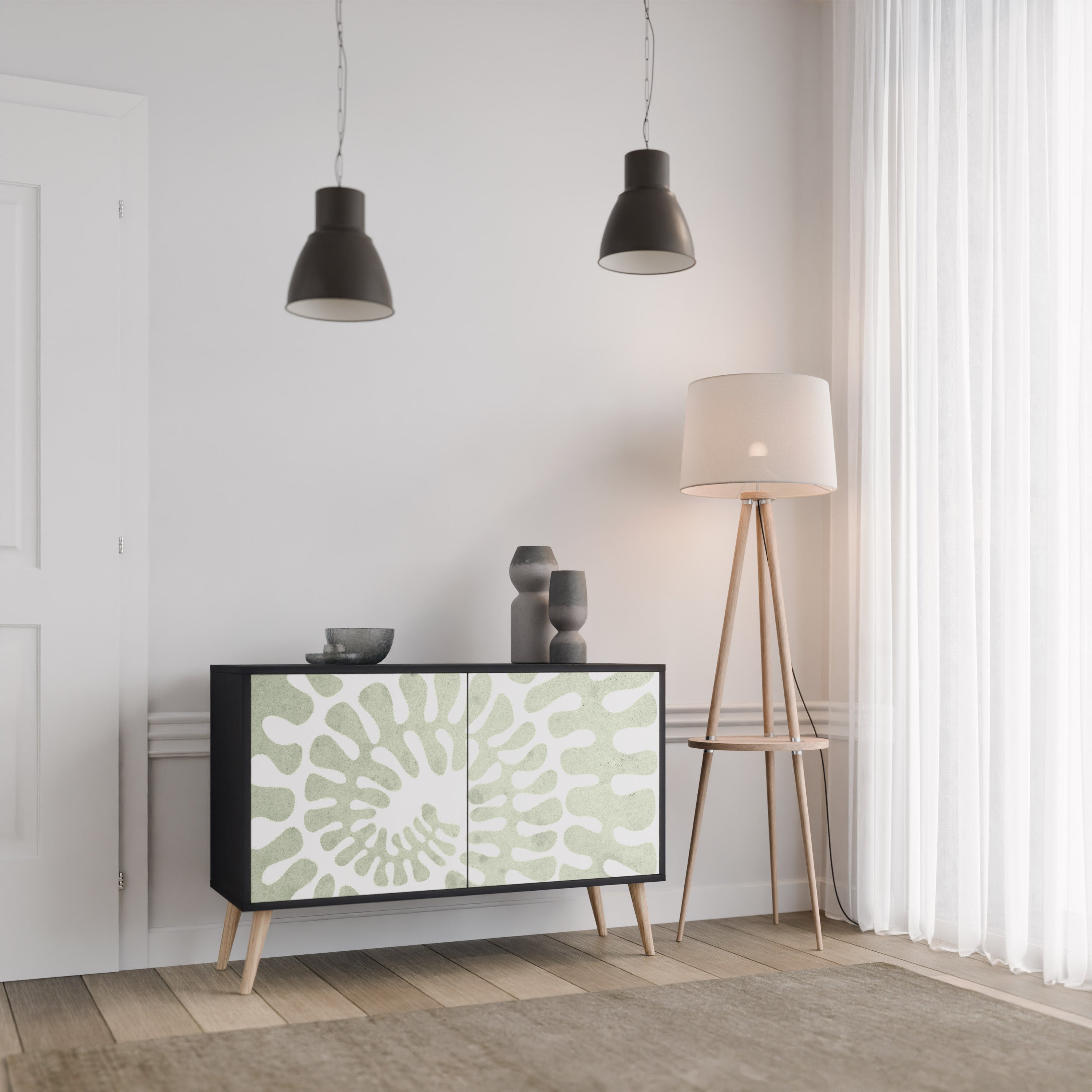 HELIX DANCE Sideboard mit 2 Türen in Schwarz