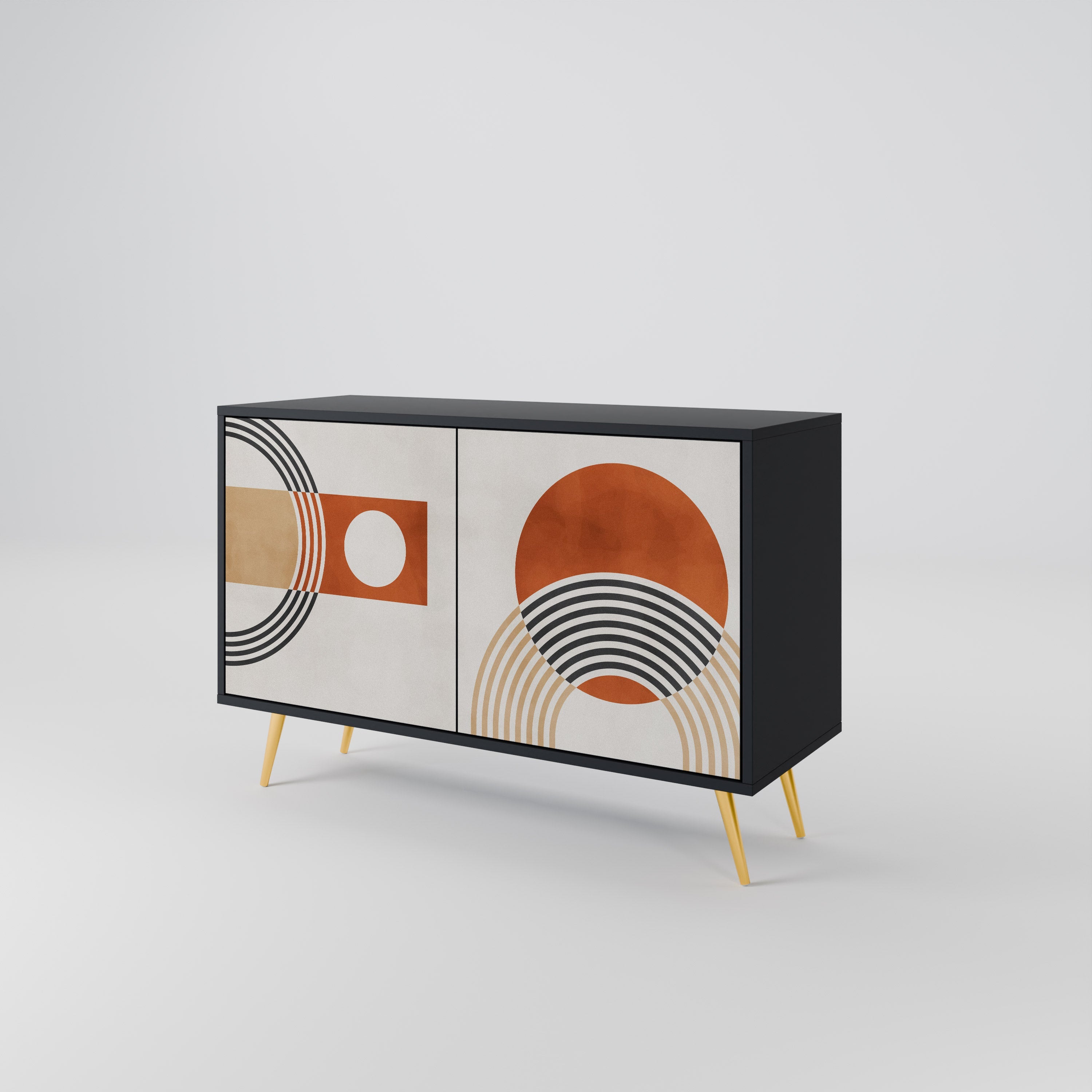 SPACE AROUND Sideboard mit 2 Türen in Schwarz