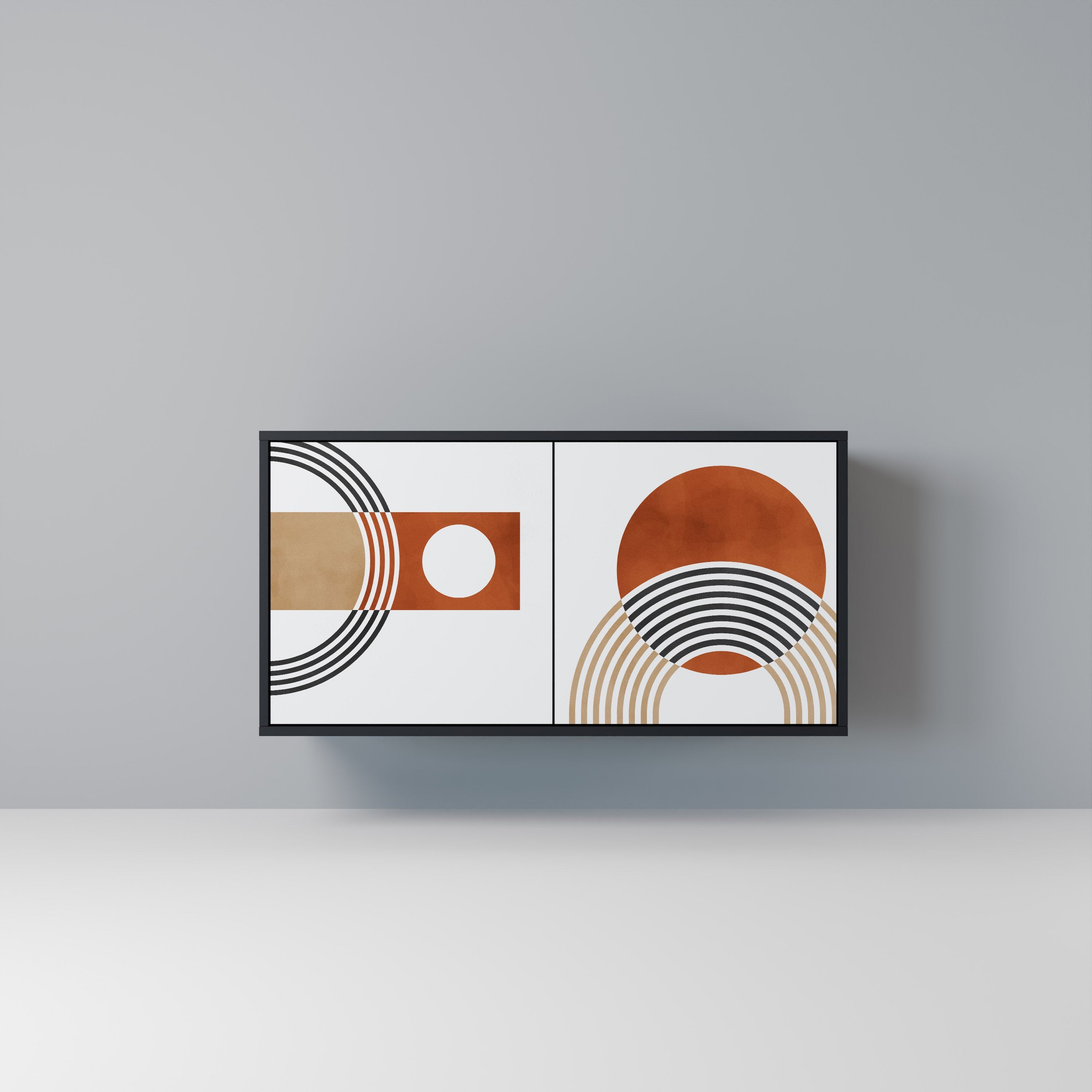 CIRCLE RHYTM Sideboard mit 2 Türen in Schwarz