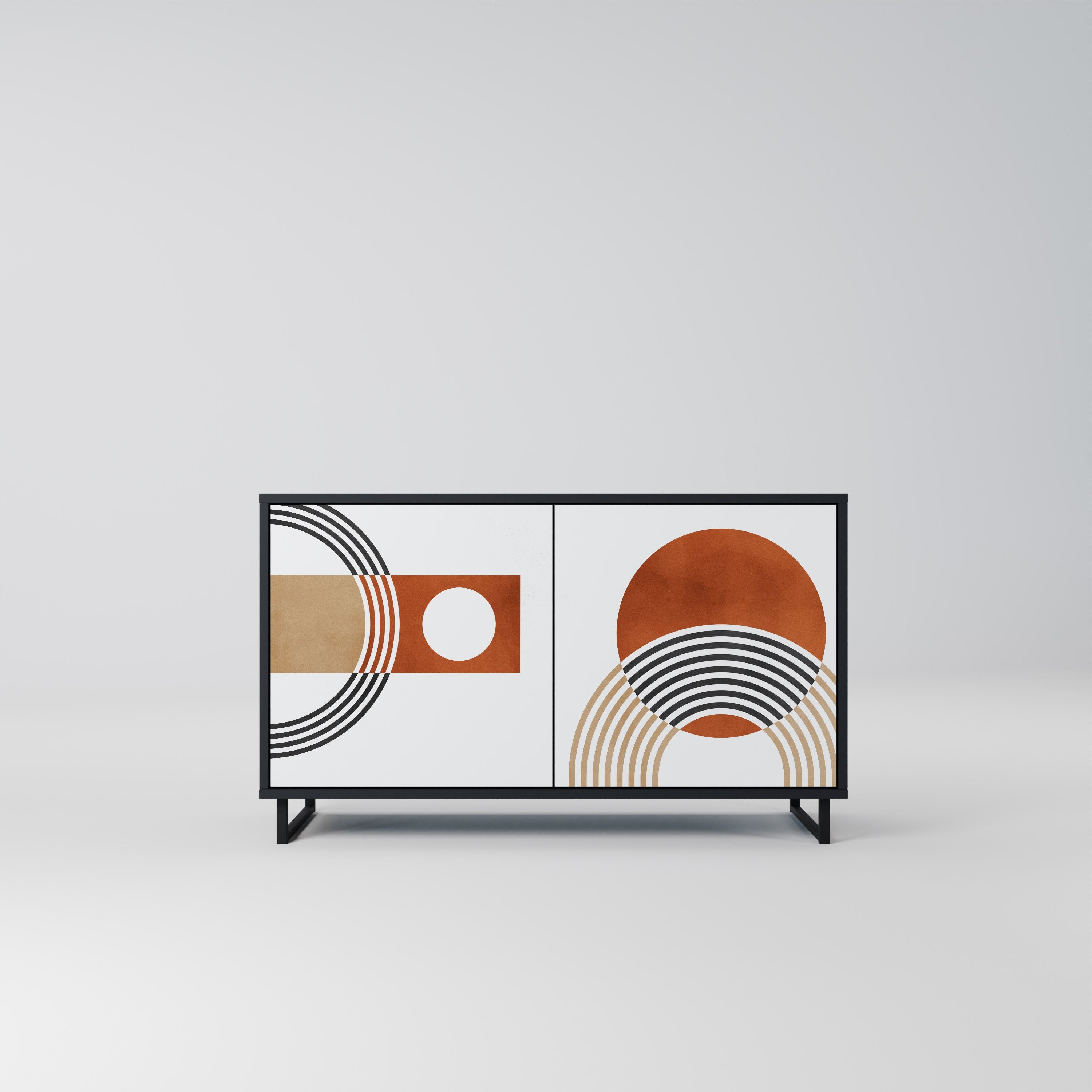 CIRCLE RHYTM Sideboard mit 2 Türen in Schwarz