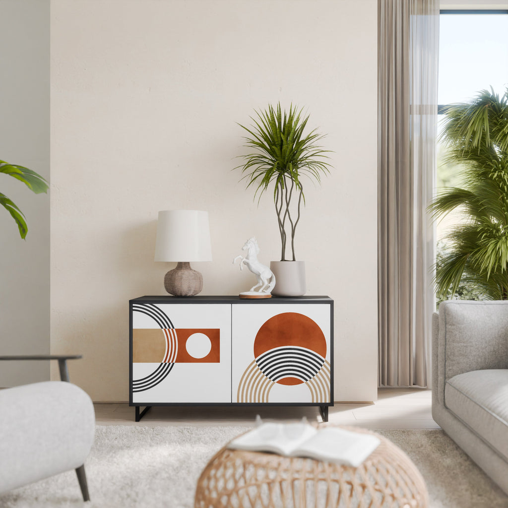 CIRCLE RHYTM Sideboard mit 2 Türen in Schwarz