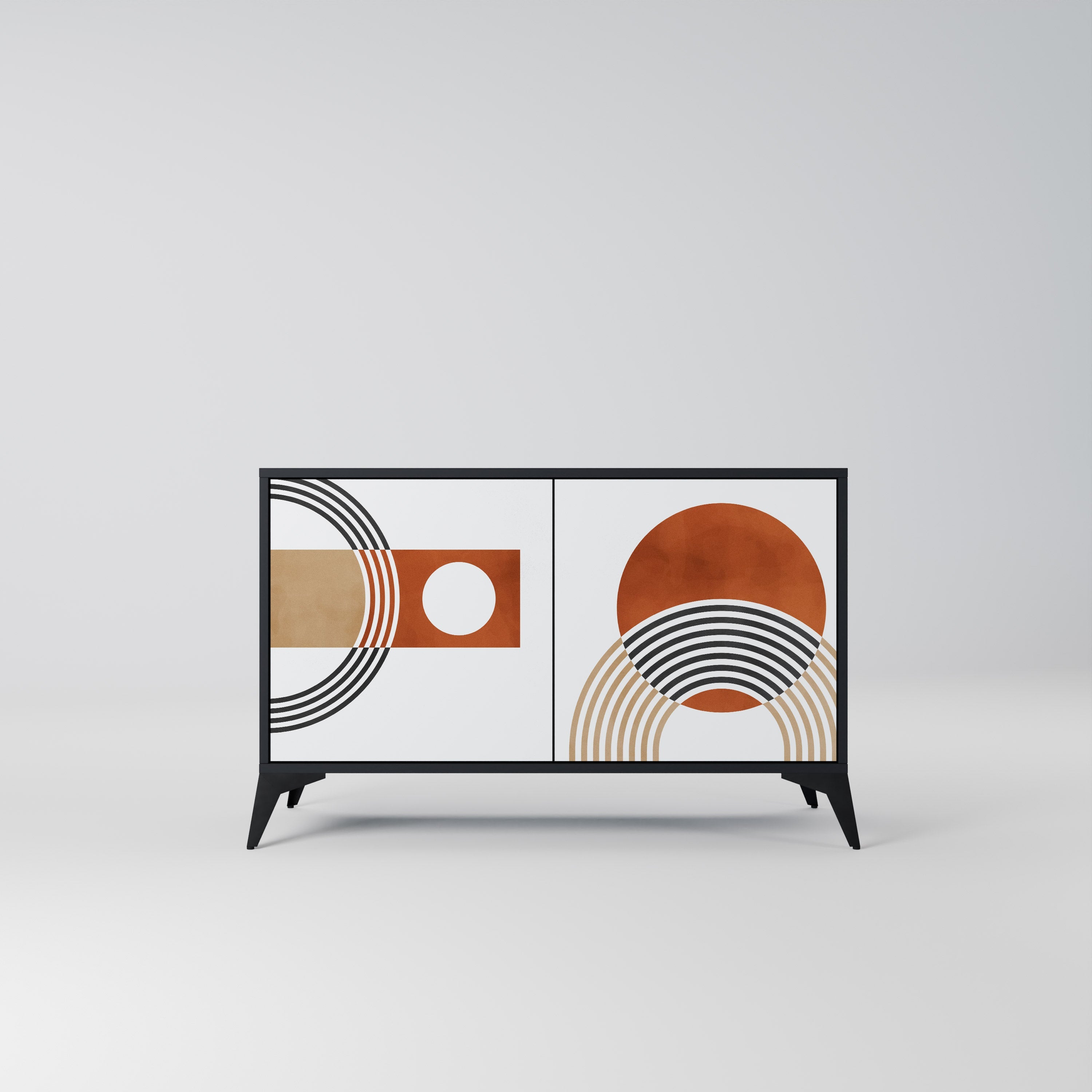 CIRCLE RHYTM Sideboard mit 2 Türen in Schwarz