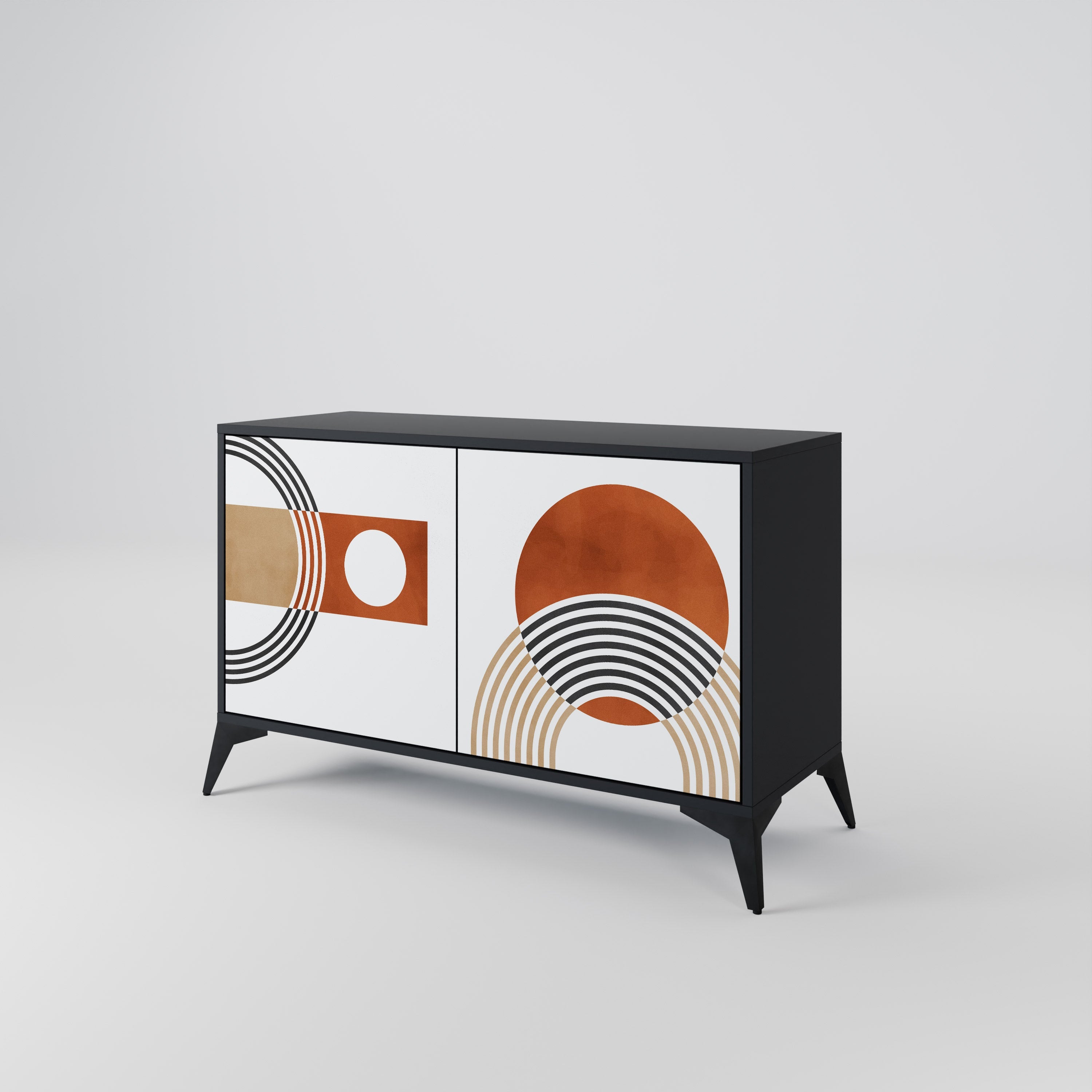 CIRCLE RHYTM Sideboard mit 2 Türen in Schwarz