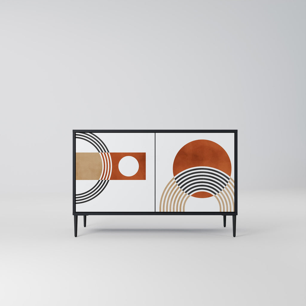 CIRCLE RHYTM Sideboard mit 2 Türen in Schwarz