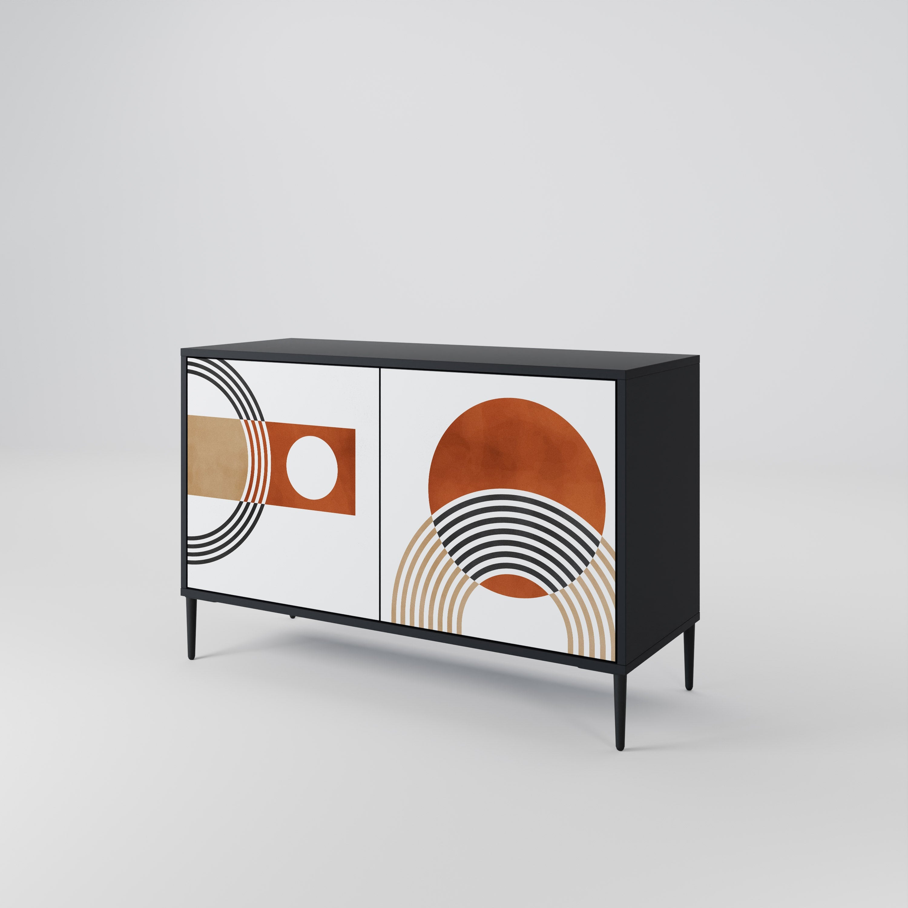 CIRCLE RHYTM Sideboard mit 2 Türen in Schwarz