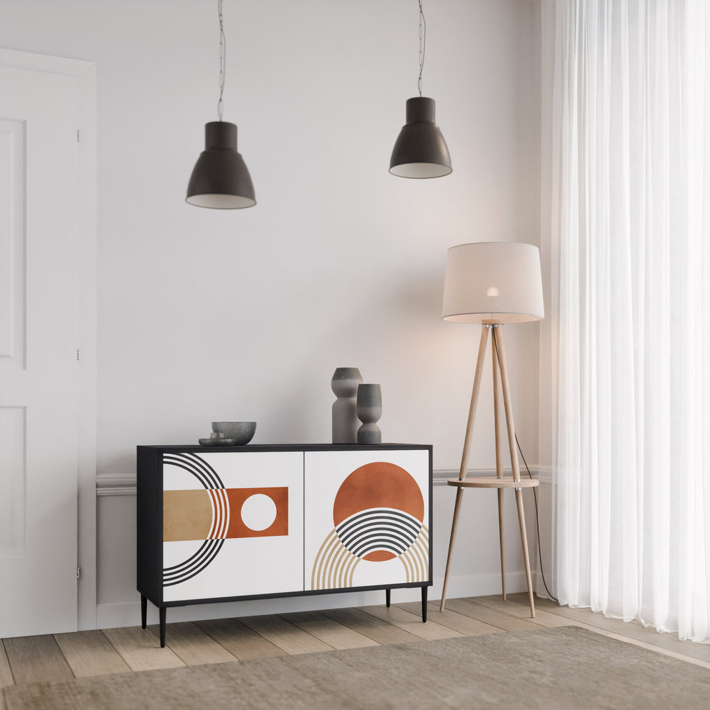 CIRCLE RHYTM Sideboard mit 2 Türen in Schwarz