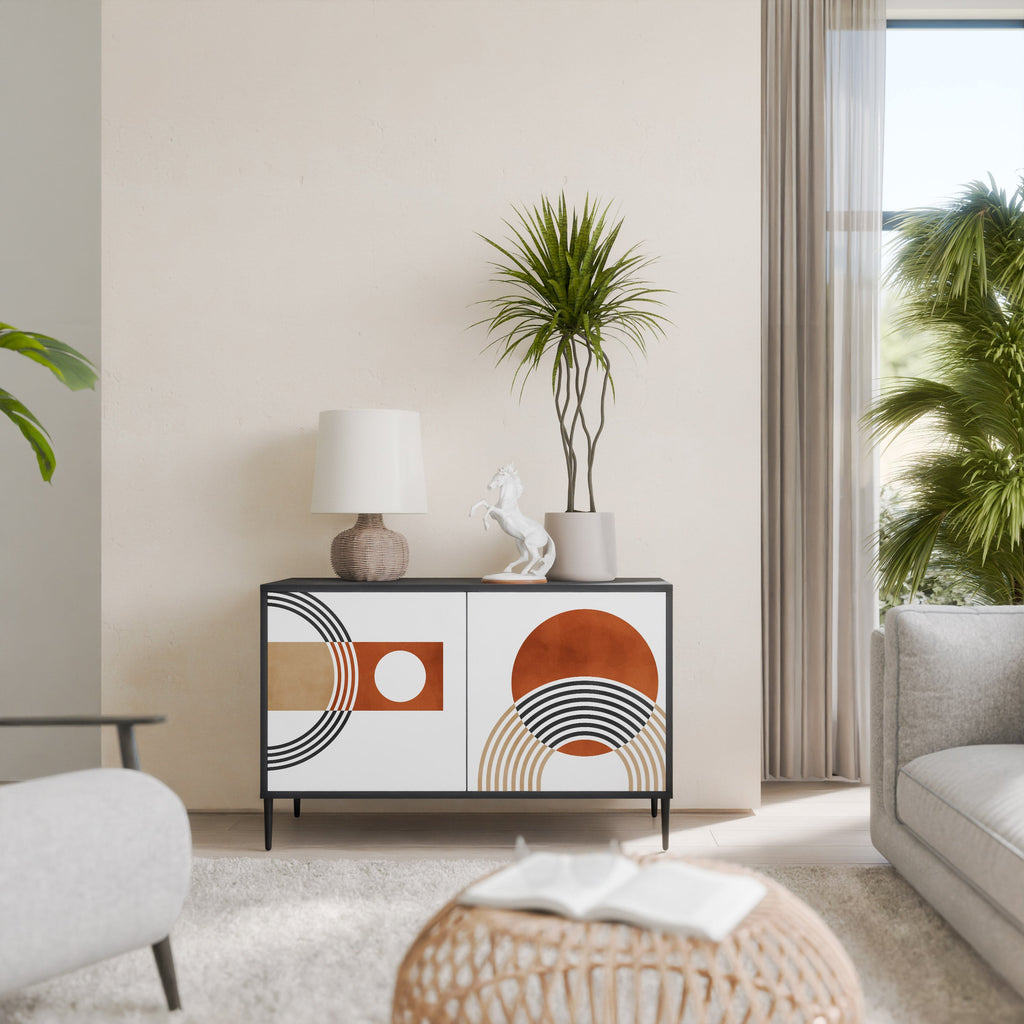 CIRCLE RHYTM Sideboard mit 2 Türen in Schwarz