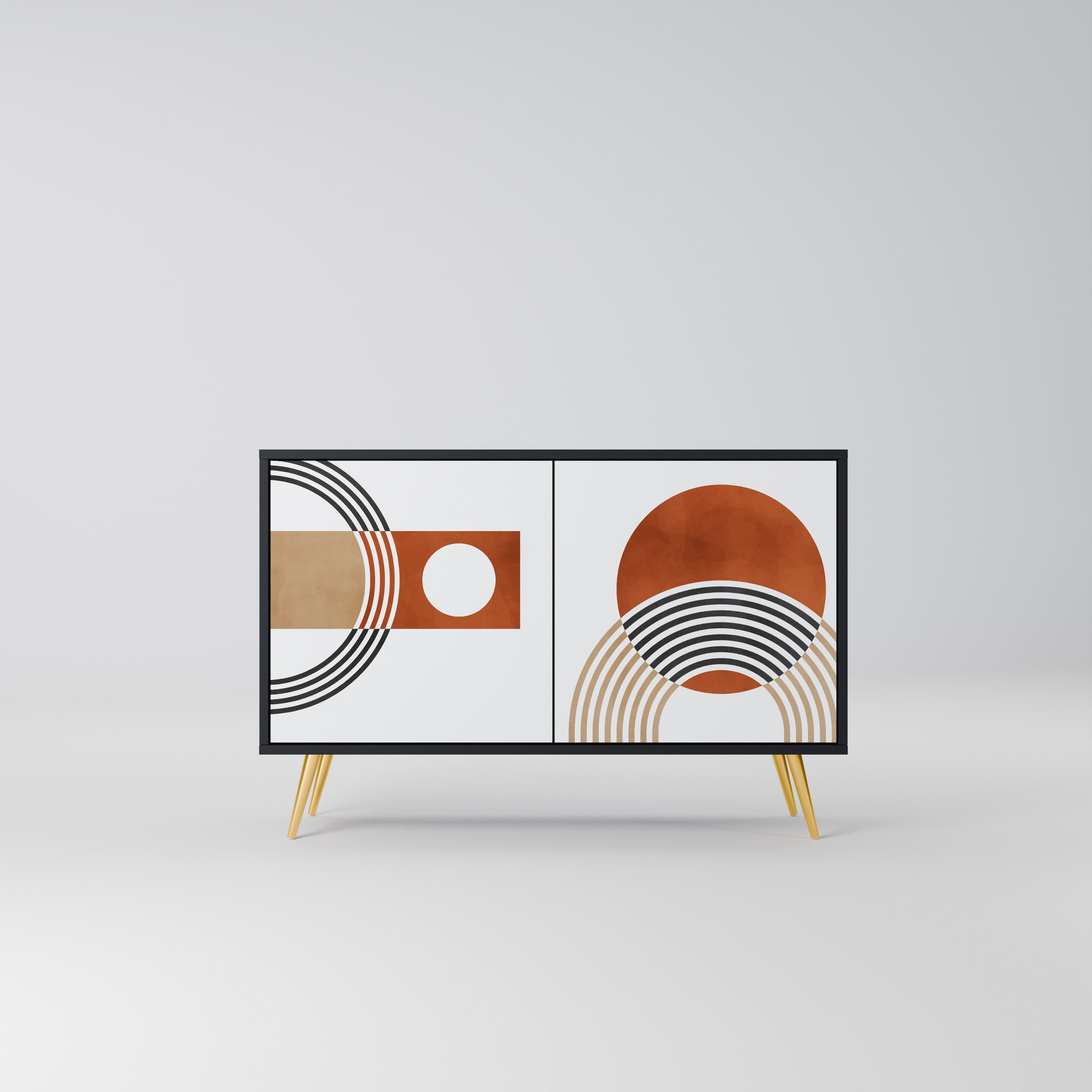 CIRCLE RHYTM Sideboard mit 2 Türen in Schwarz