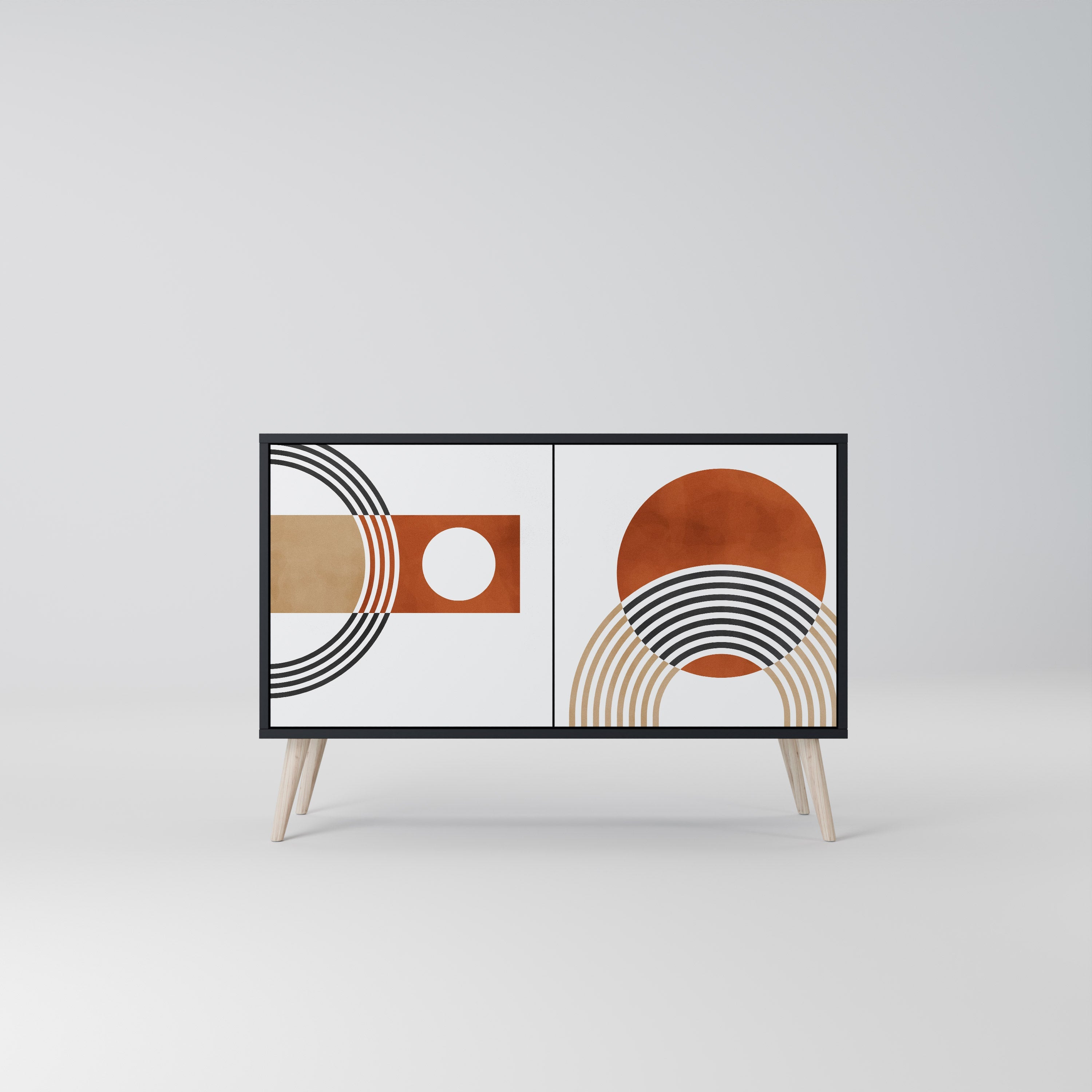 CIRCLE RHYTM Sideboard mit 2 Türen in Schwarz