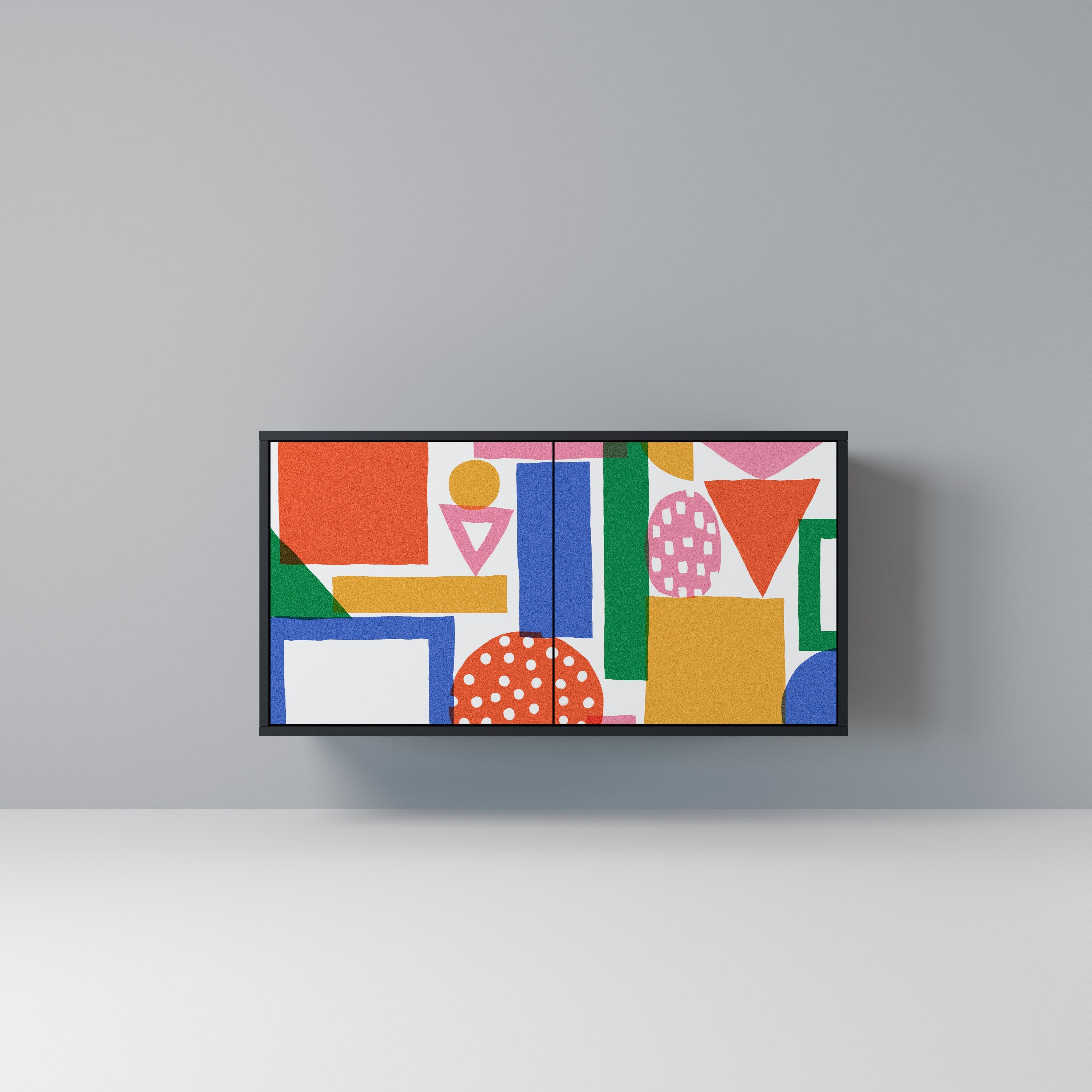 GEOMETRIC GLIMMER Sideboard mit 2 Türen in Schwarz