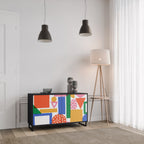 GEOMETRIC GLIMMER 2-Door Sideboard in Black Finish