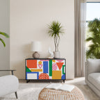 GEOMETRIC GLIMMER 2-Door Sideboard in Black Finish