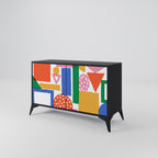 GEOMETRIC GLIMMER 2-Door Sideboard in Black Finish