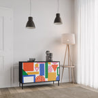 GEOMETRIC GLIMMER 2-Door Sideboard in Black Finish