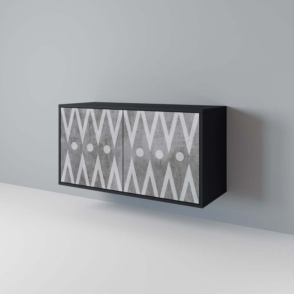 SHARP EDGES Sideboard mit 2 Türen in Schwarz