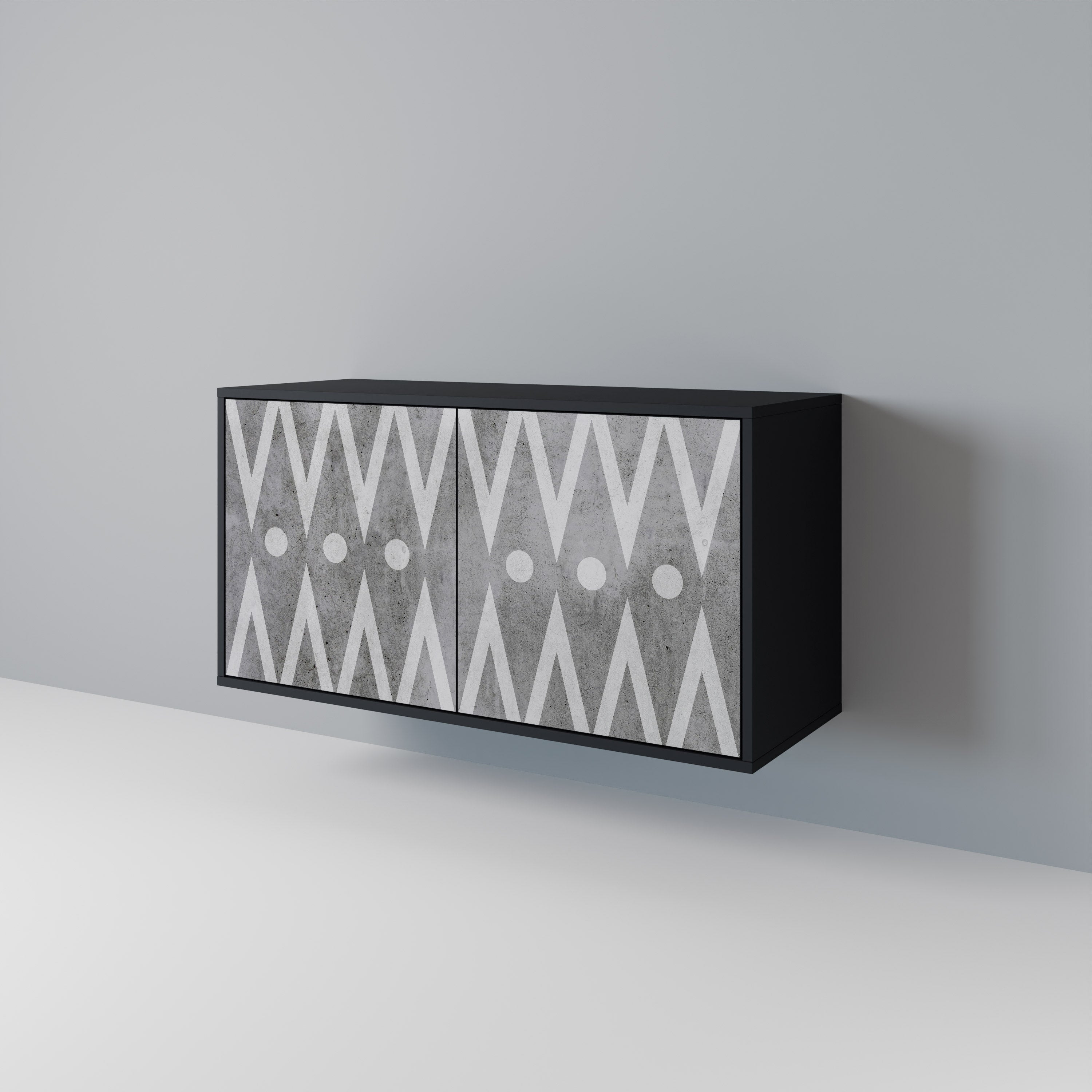 SHARP EDGES Sideboard mit 2 Türen in Schwarz
