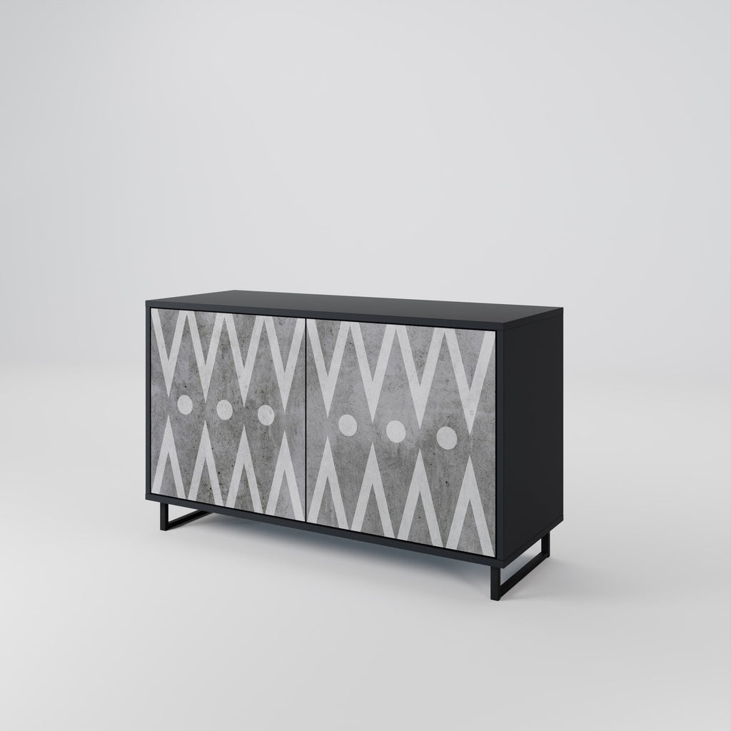 SHARP EDGES Sideboard mit 2 Türen in Schwarz