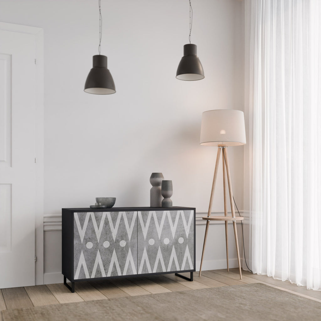 SHARP EDGES Sideboard mit 2 Türen in Schwarz