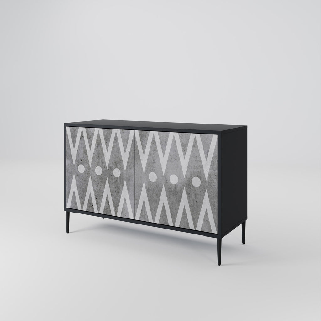 SHARP EDGES Sideboard mit 2 Türen in Schwarz