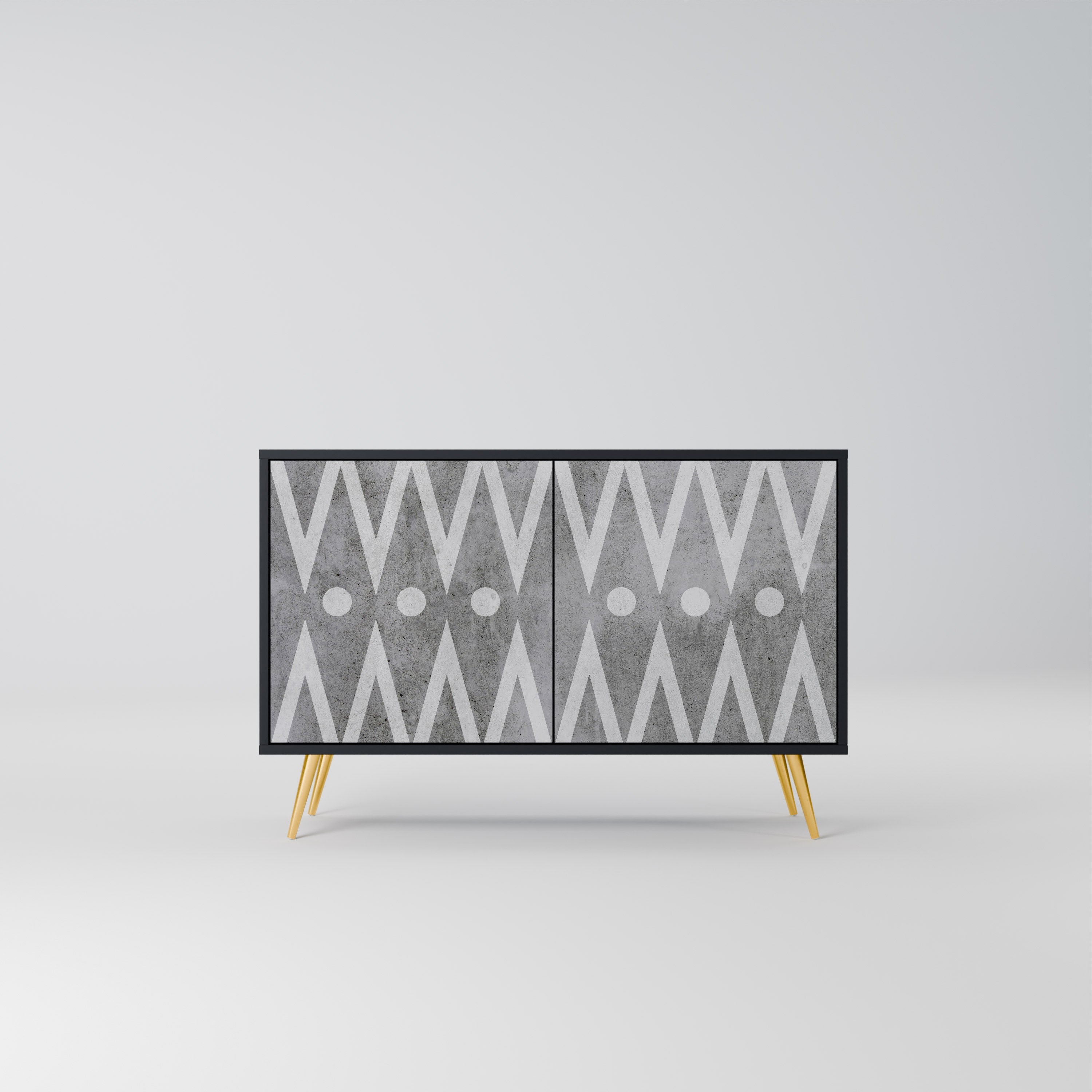 SHARP EDGES Sideboard mit 2 Türen in Schwarz