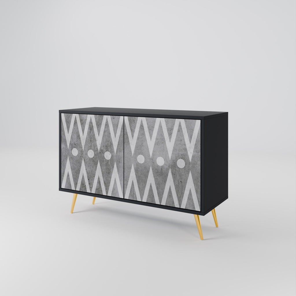 SHARP EDGES Sideboard mit 2 Türen in Schwarz