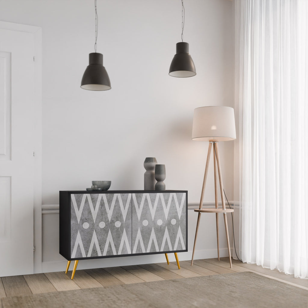 SHARP EDGES Sideboard mit 2 Türen in Schwarz