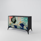 KANAGAWA BEAUTY Sideboard mit 2 Türen in Schwarz