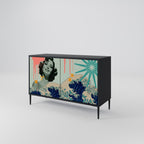 KANAGAWA BEAUTY Sideboard mit 2 Türen in Schwarz