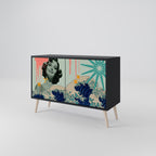 KANAGAWA BEAUTY Sideboard mit 2 Türen in Schwarz