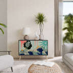 KANAGAWA BEAUTY Sideboard mit 2 Türen in Schwarz