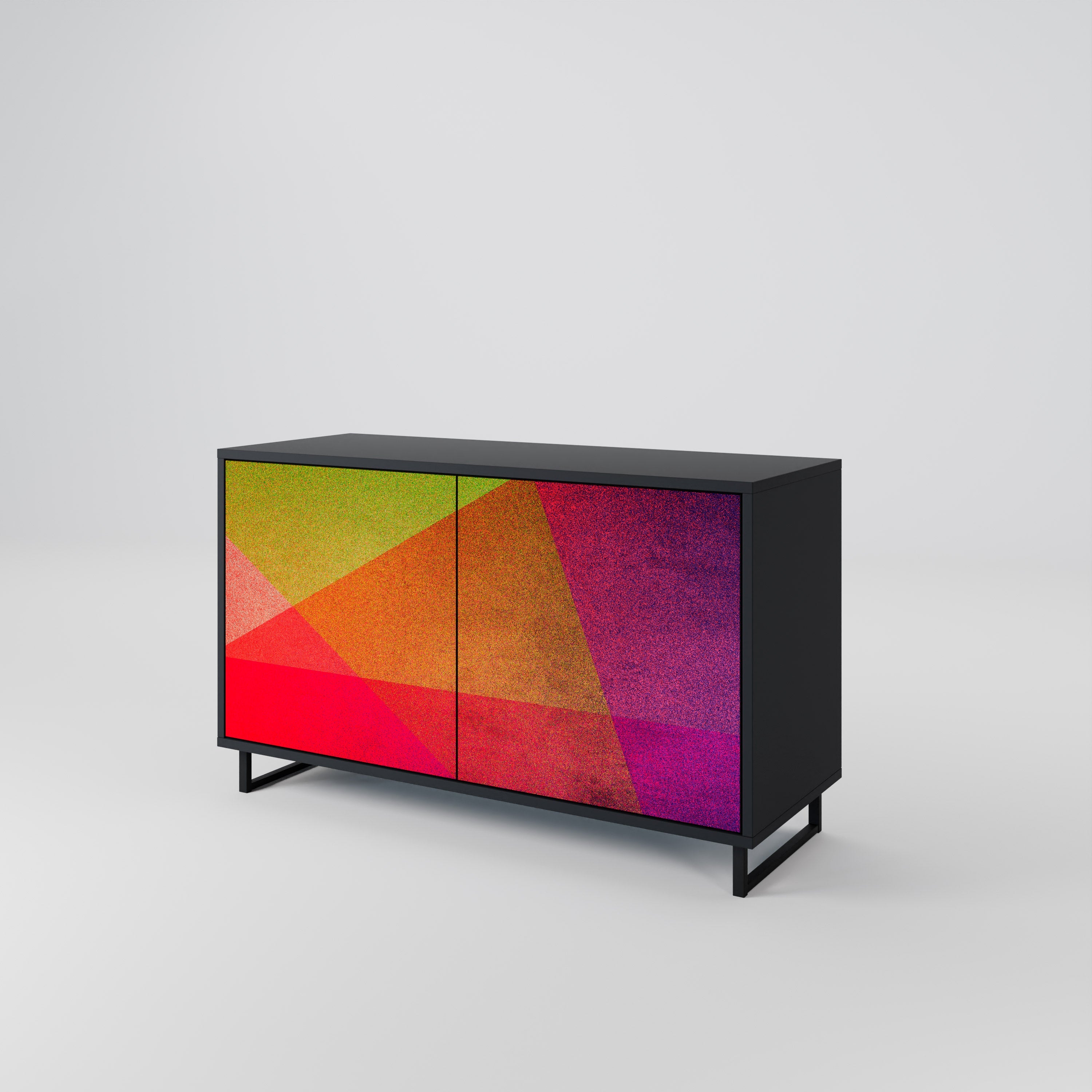 VIVID GEOMETRY Sideboard mit 2 Türen in Schwarz