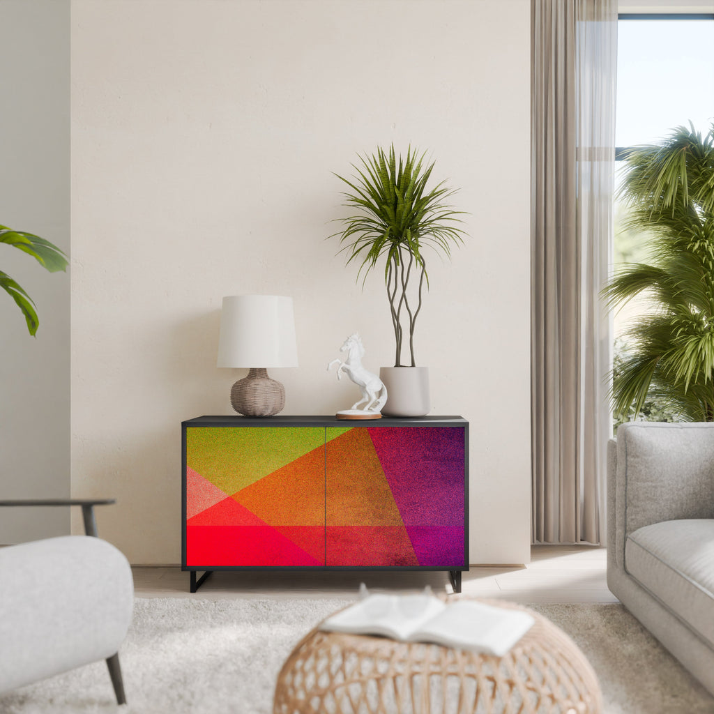 VIVID GEOMETRY Sideboard mit 2 Türen in Schwarz