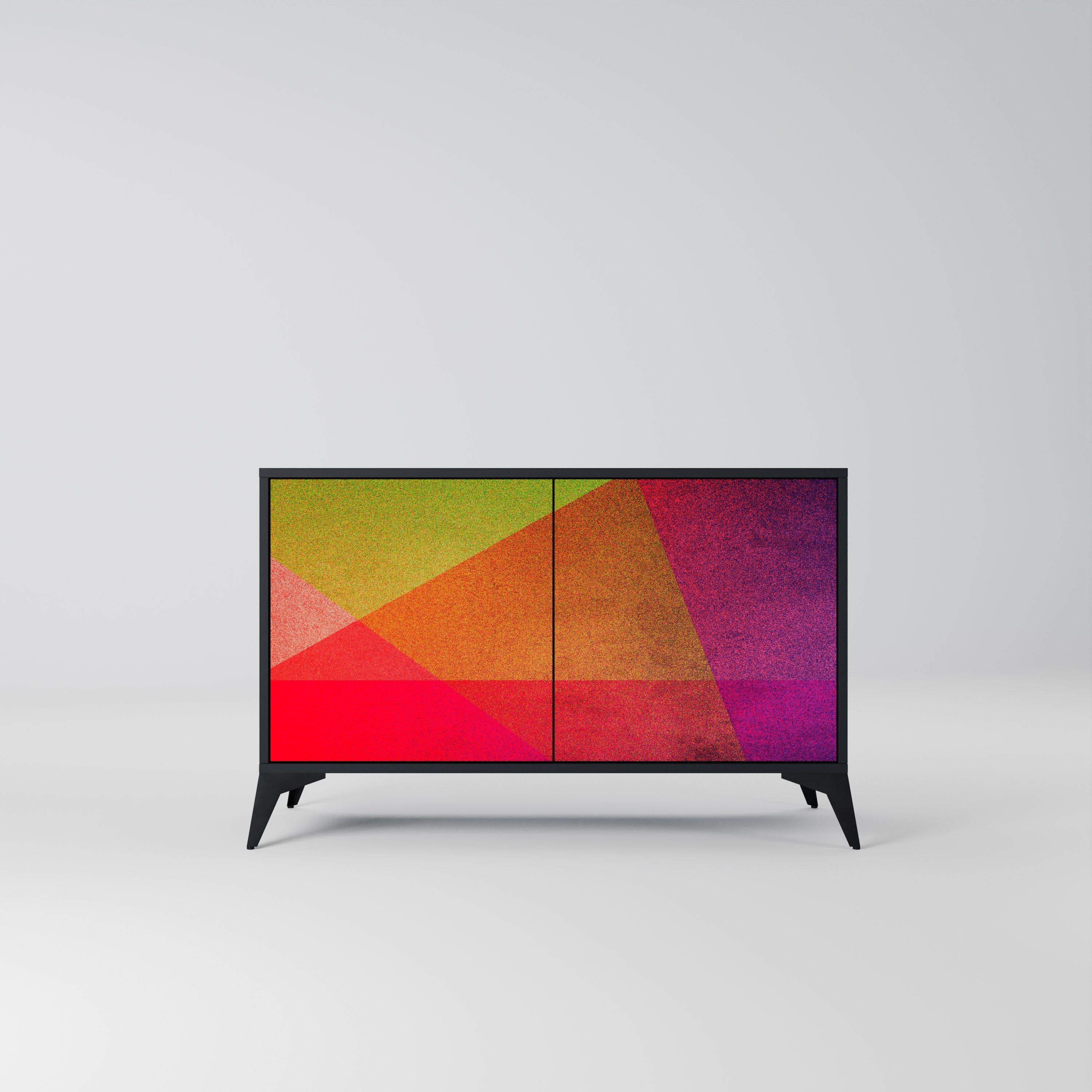 VIVID GEOMETRY Sideboard mit 2 Türen in Schwarz