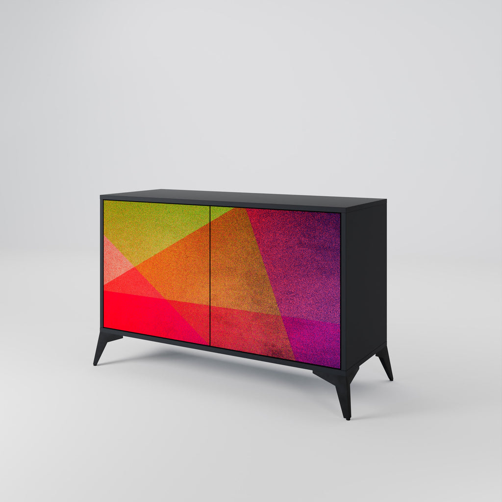 VIVID GEOMETRY Sideboard mit 2 Türen in Schwarz