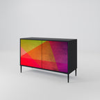 VIVID GEOMETRY 2-Door Sideboard in Black Finish