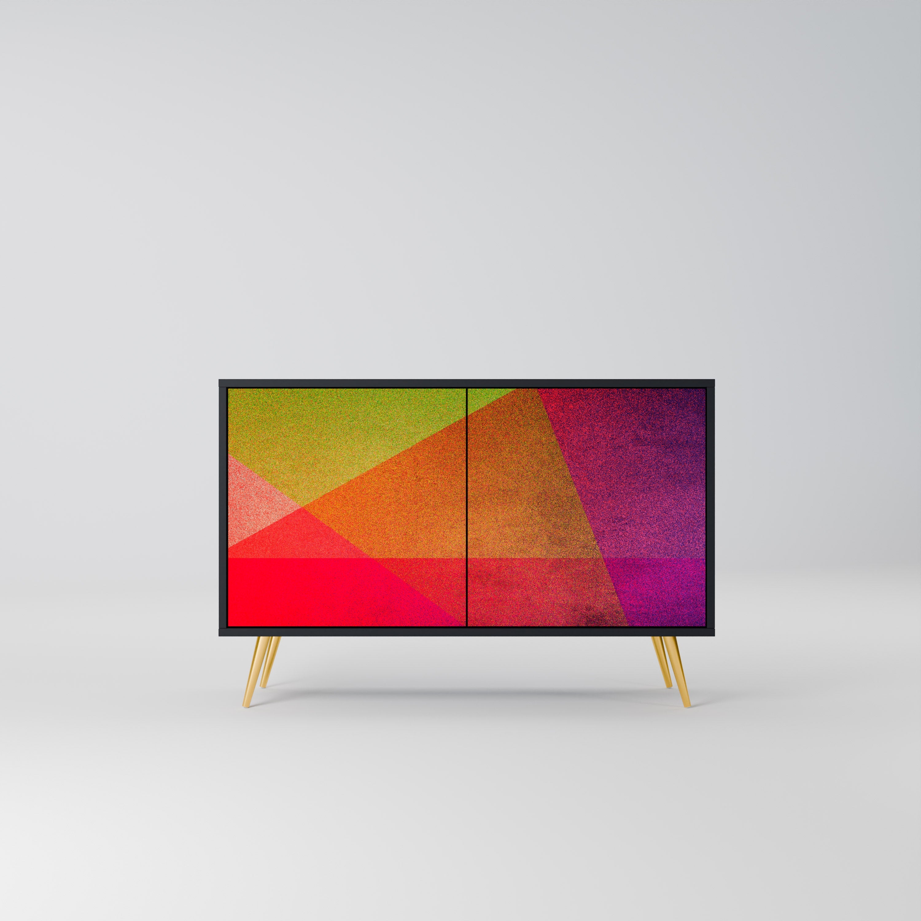 VIVID GEOMETRY Sideboard mit 2 Türen in Schwarz