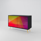 VIVID GEOMETRY 2-Door Sideboard in Black Finish