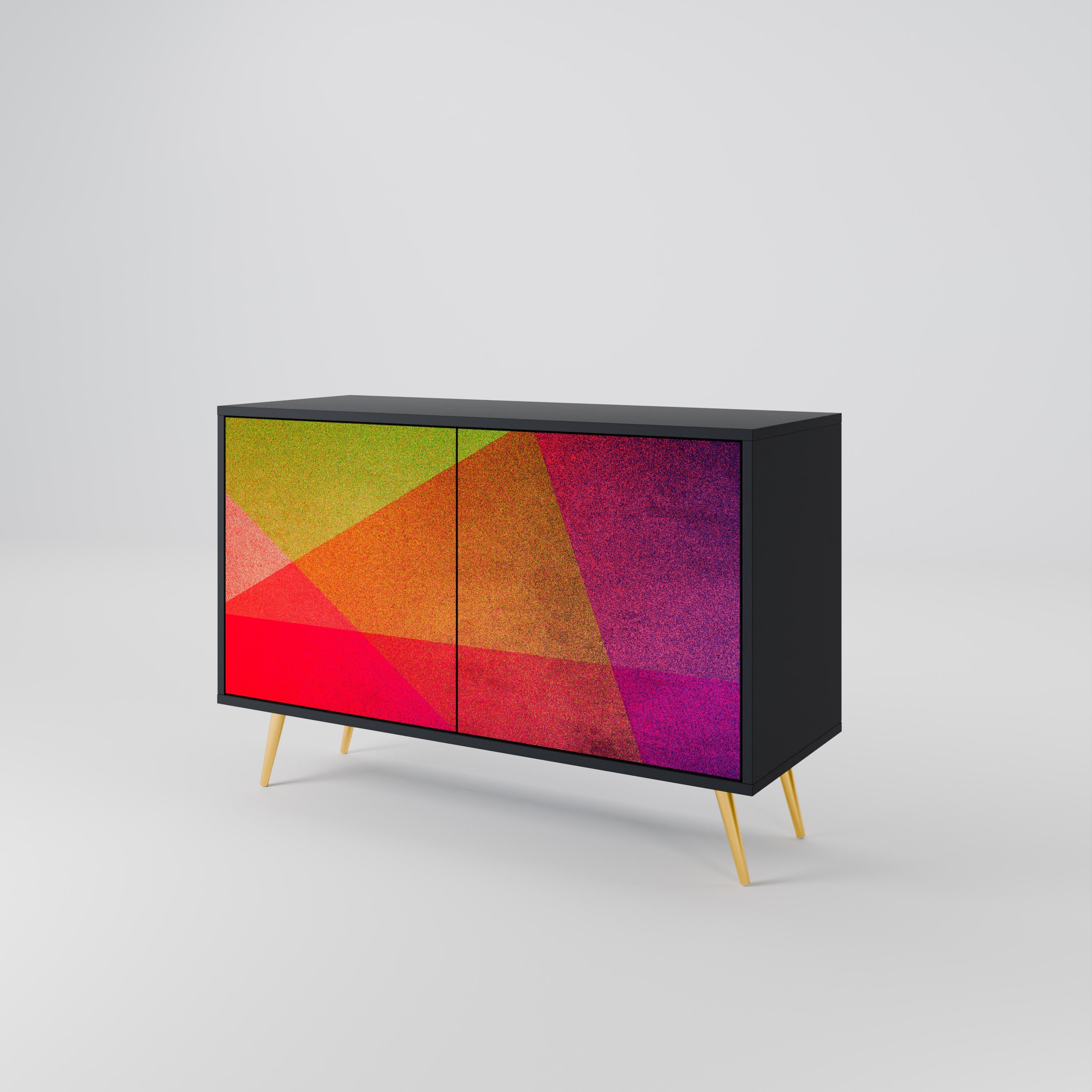 VIVID GEOMETRY Sideboard mit 2 Türen in Schwarz
