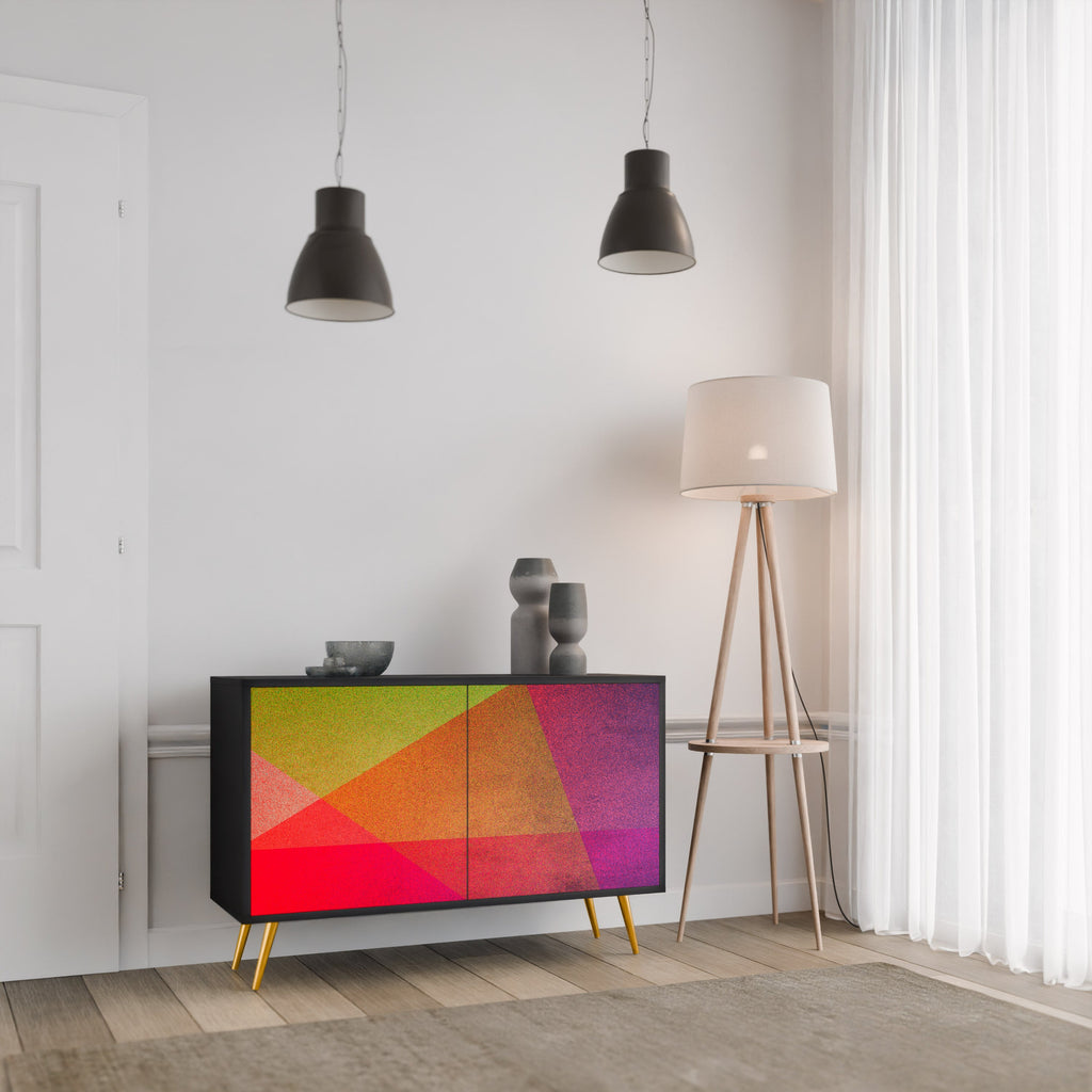 VIVID GEOMETRY Sideboard mit 2 Türen in Schwarz