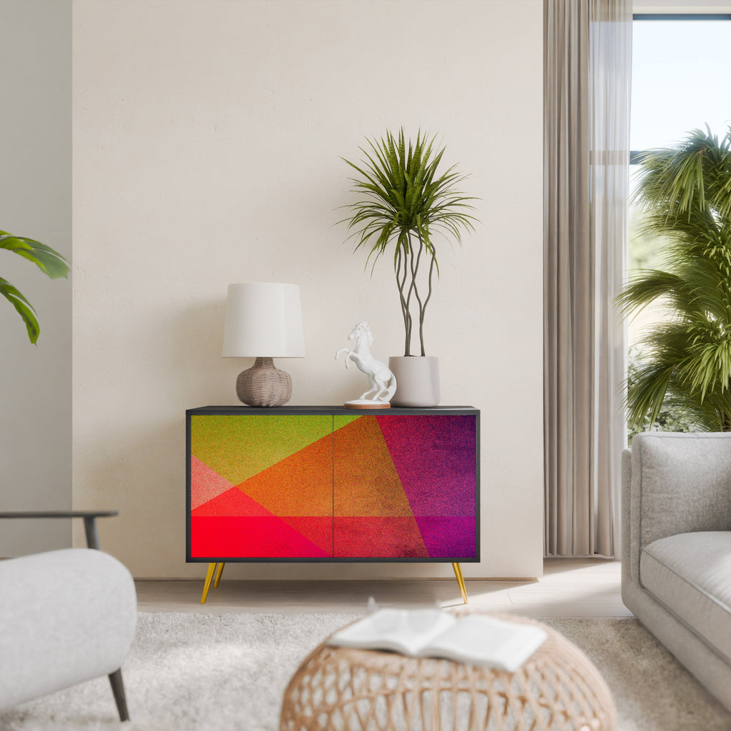 VIVID GEOMETRY Sideboard mit 2 Türen in Schwarz