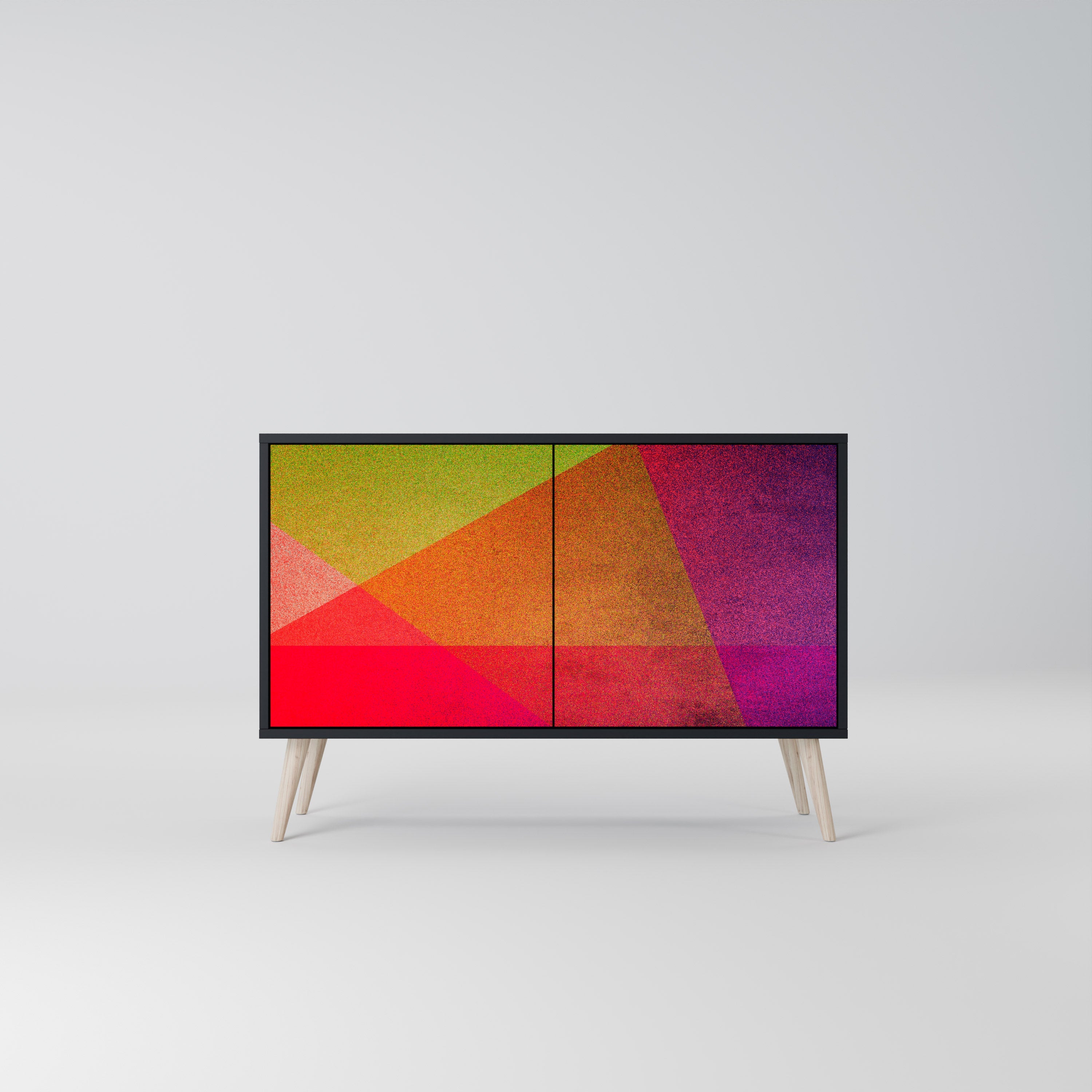 VIVID GEOMETRY Sideboard mit 2 Türen in Schwarz