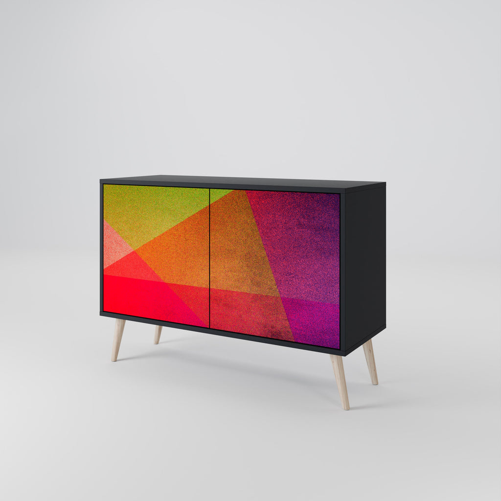 VIVID GEOMETRY Sideboard mit 2 Türen in Schwarz
