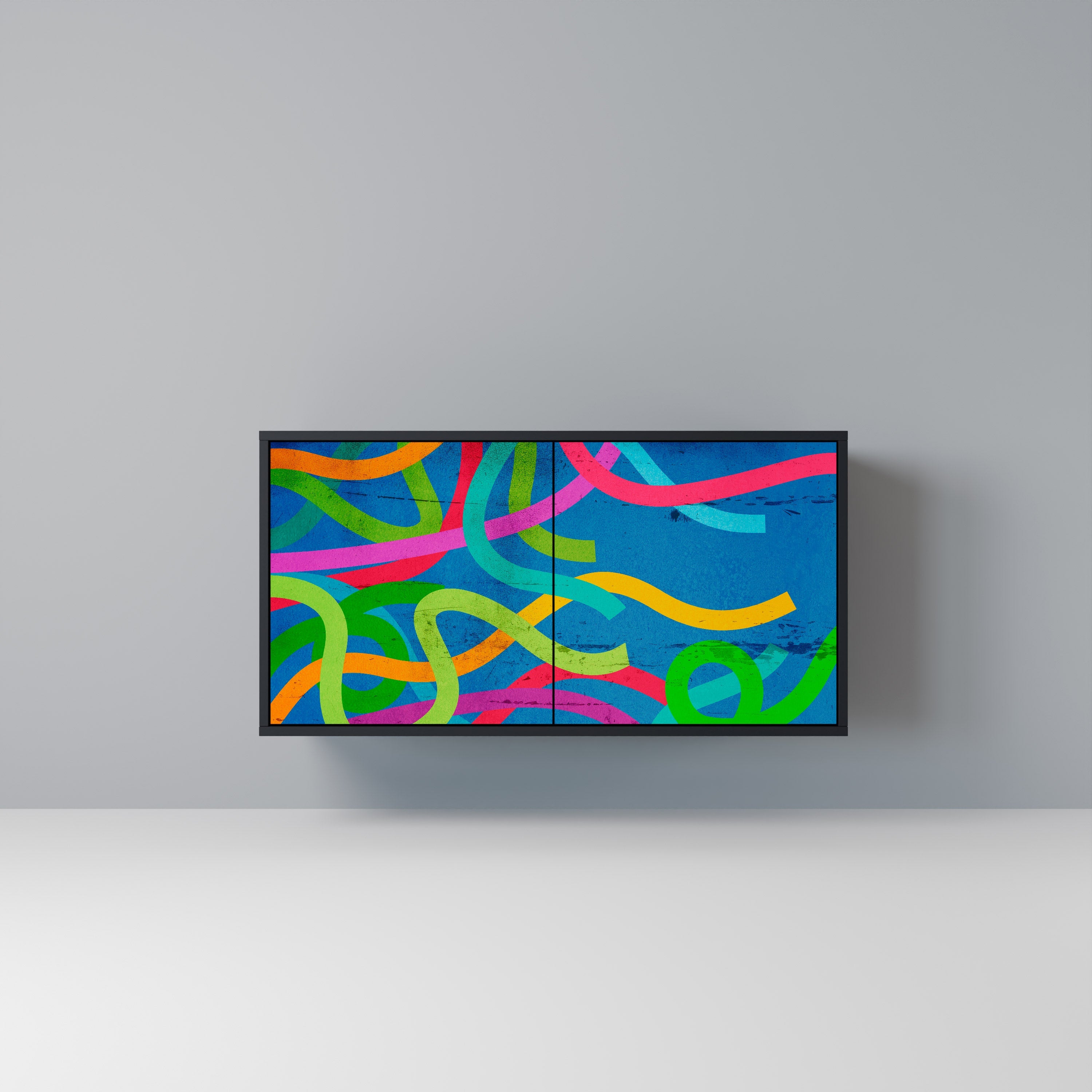 STREAMER TANGLE Sideboard mit 2 Türen in Schwarz