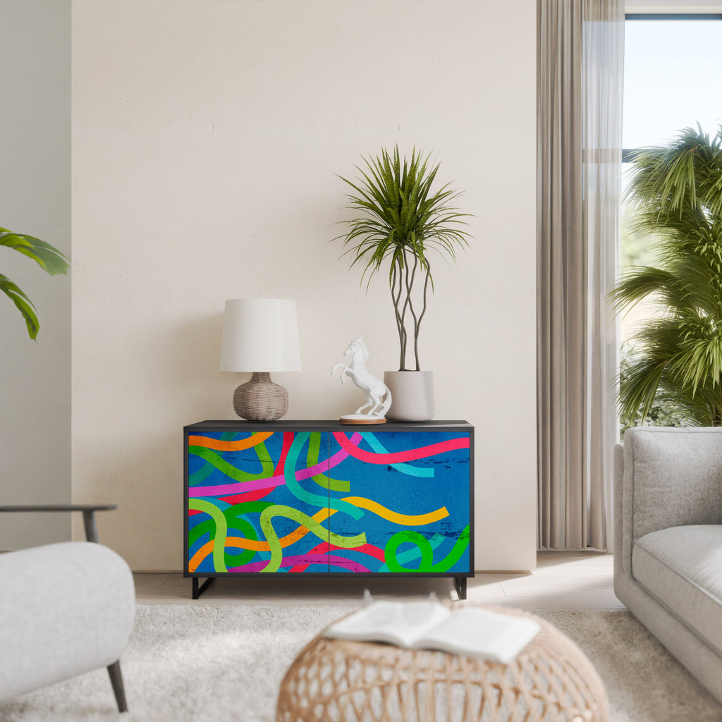 STREAMER TANGLE Sideboard mit 2 Türen in Schwarz