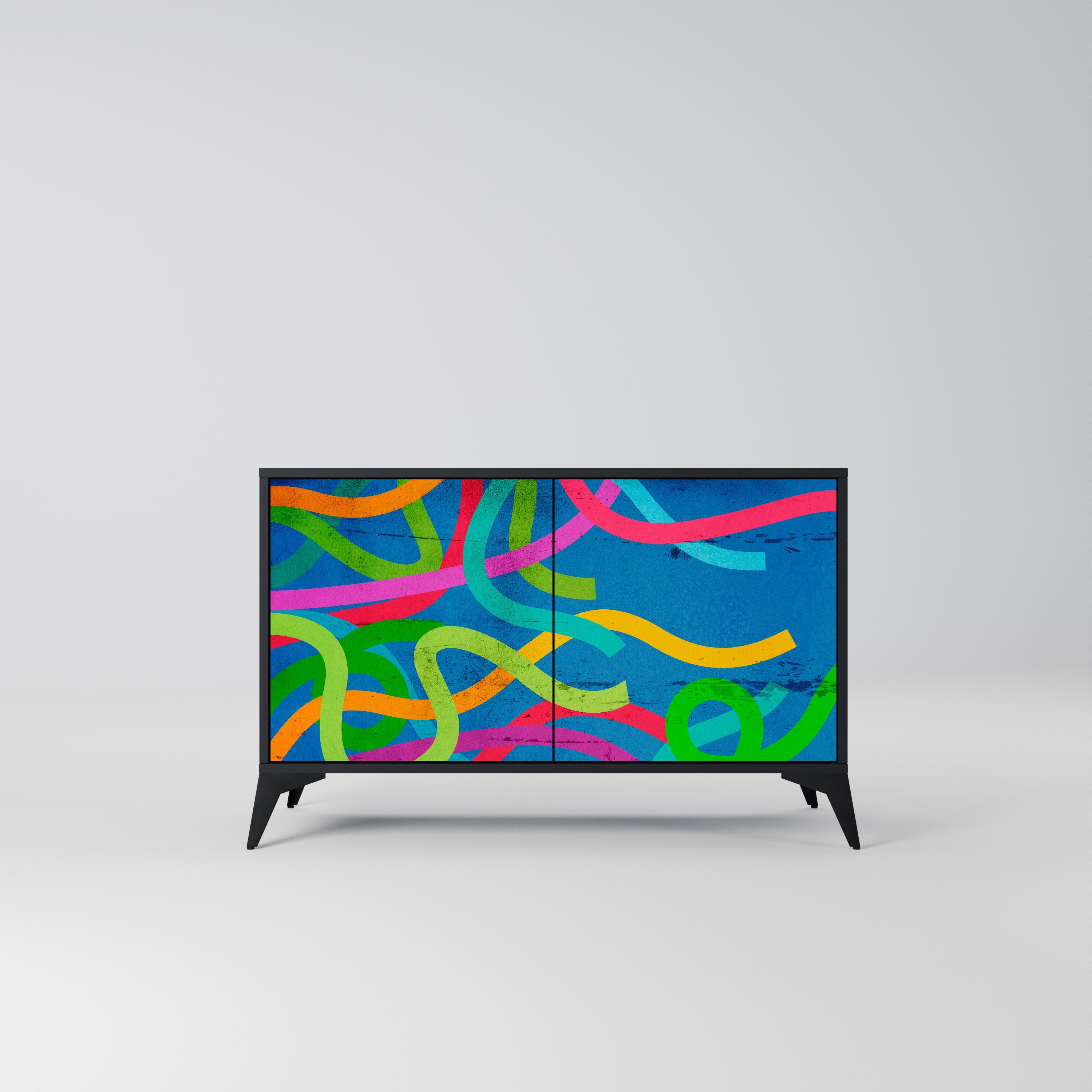 STREAMER TANGLE Sideboard mit 2 Türen in Schwarz