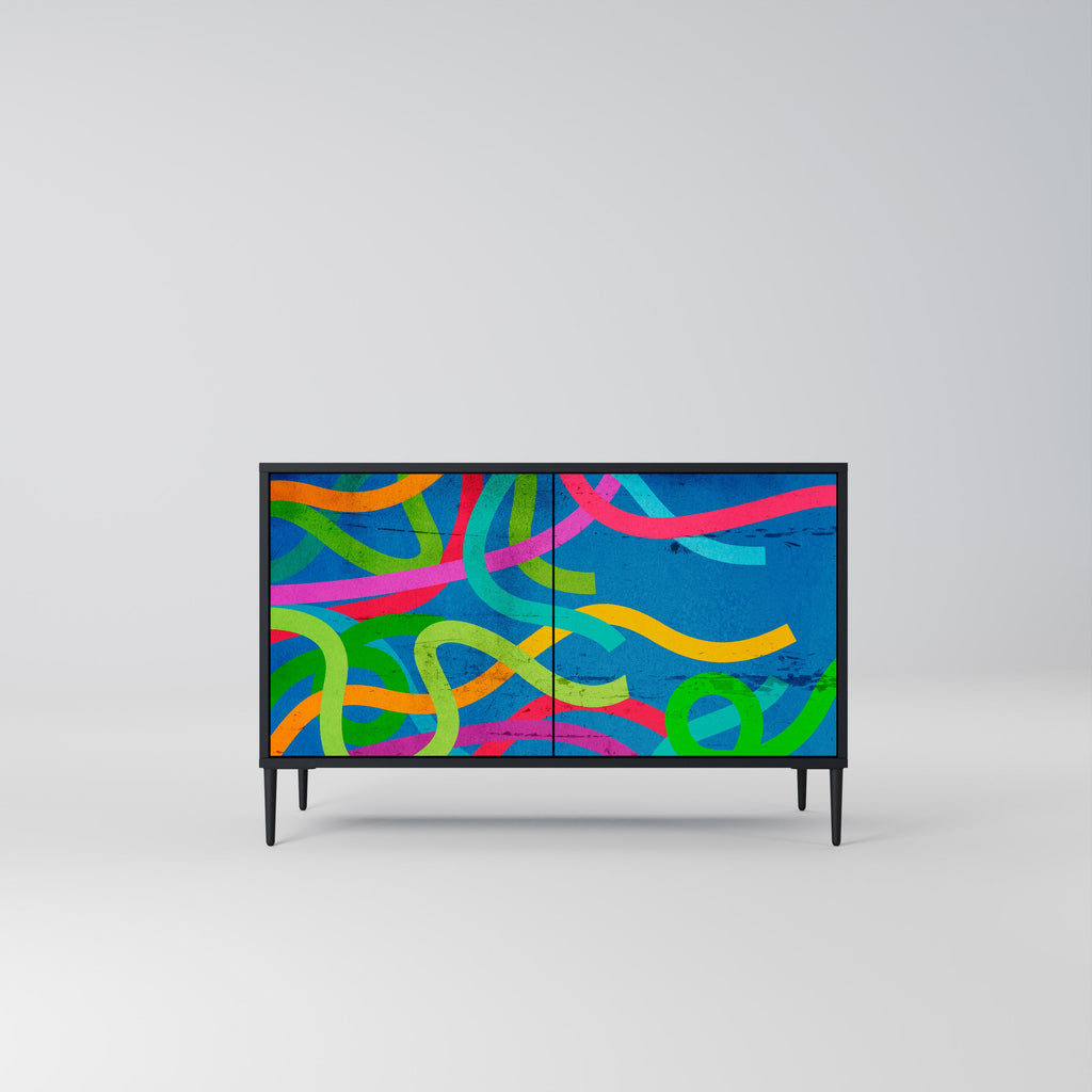 STREAMER TANGLE Sideboard mit 2 Türen in Schwarz