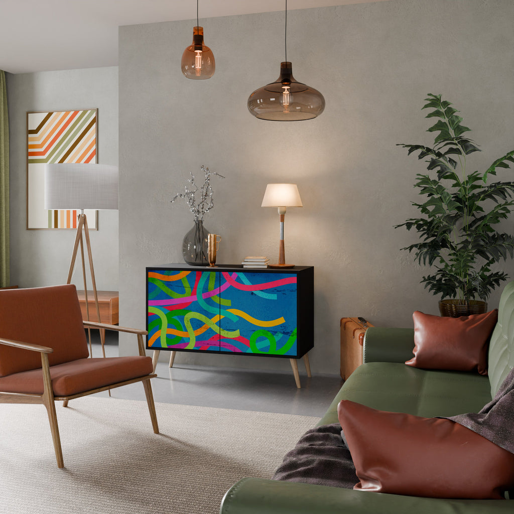 STREAMER TANGLE Sideboard mit 2 Türen in Schwarz