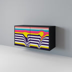 TONE COLLAPSE Sideboard mit 2 Türen in Schwarz