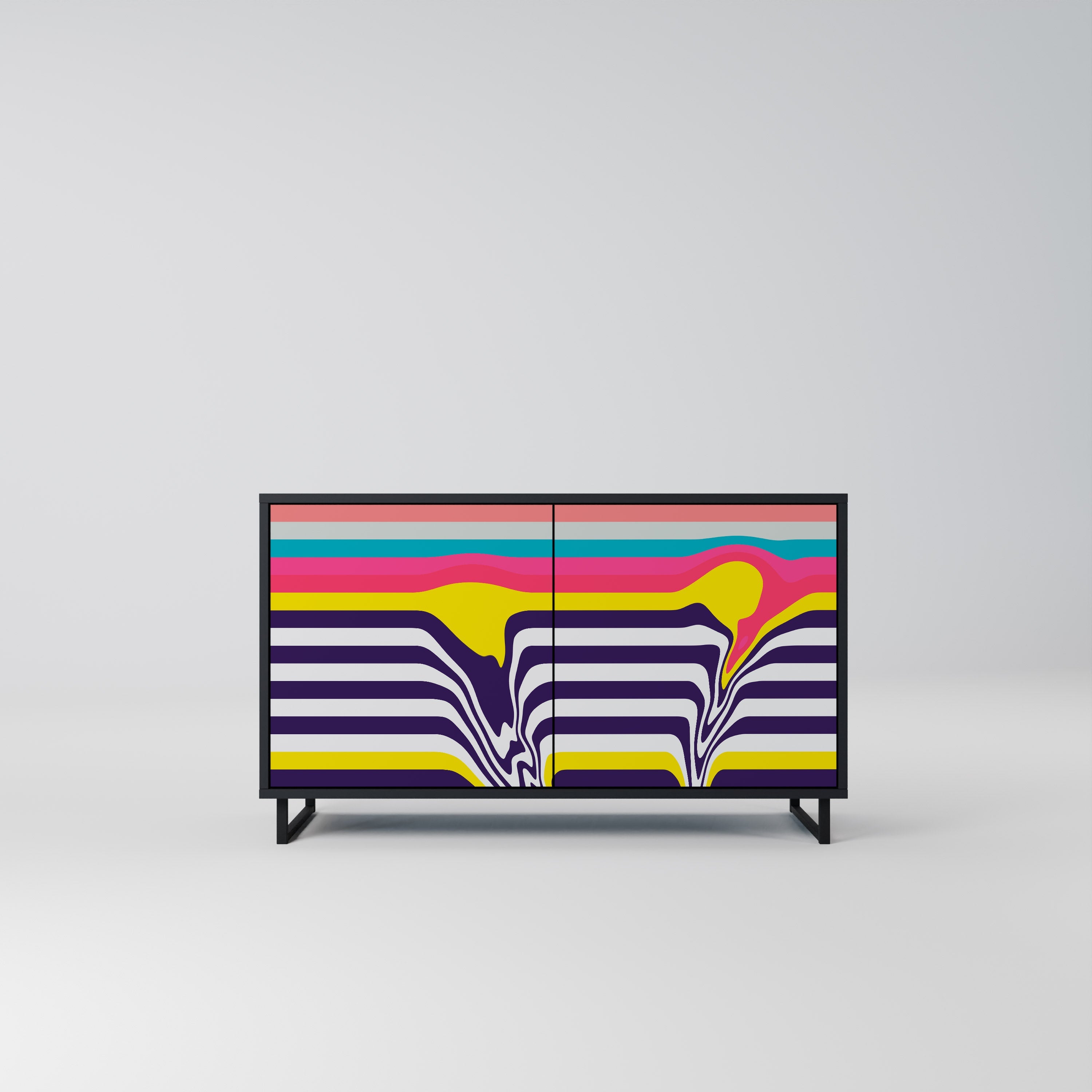 TONE COLLAPSE Sideboard mit 2 Türen in Schwarz